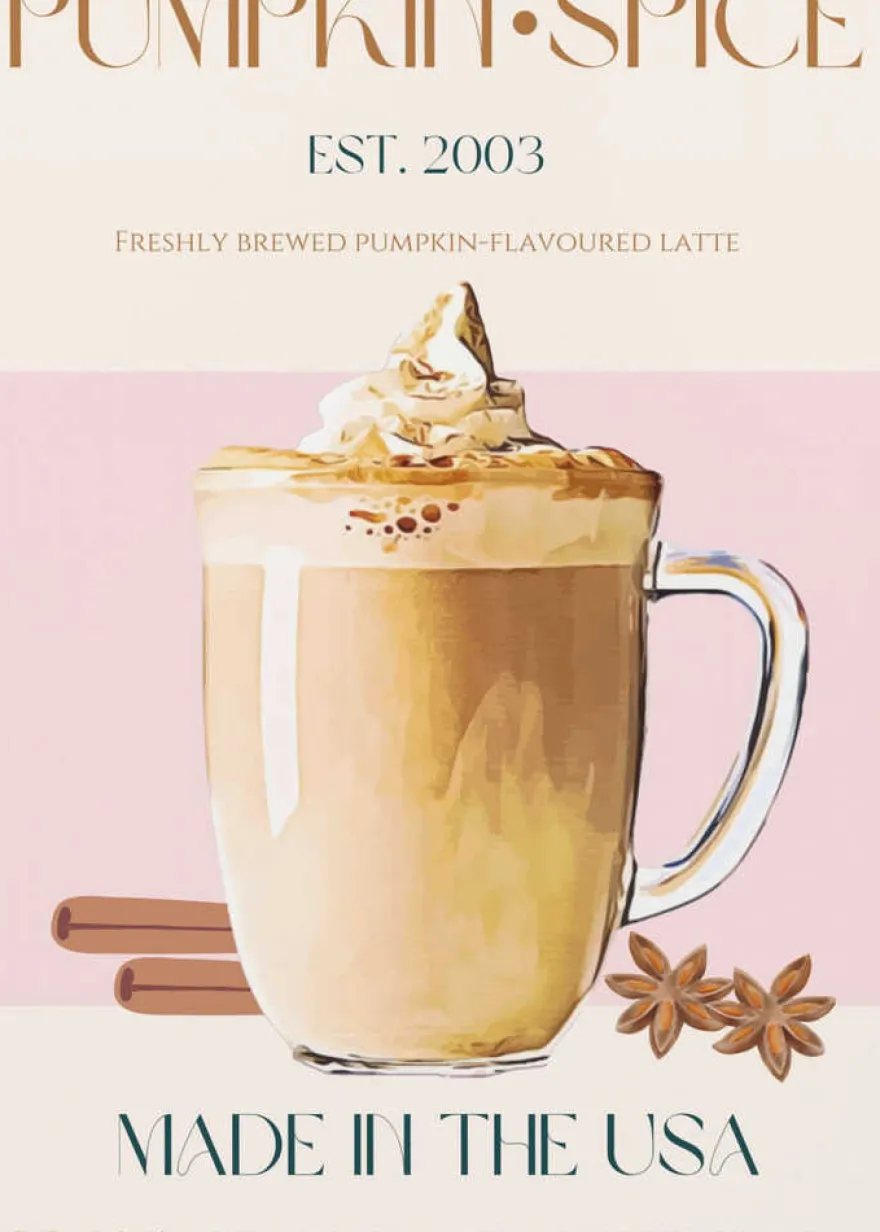 Pumpkin Spice Latte Poster - Autumn Latte Delight
