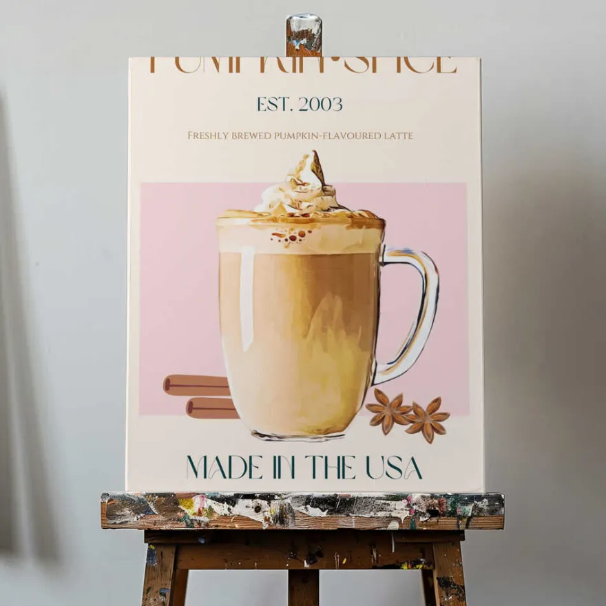 Pumpkin Spice Latte Poster - Autumn Latte Delight