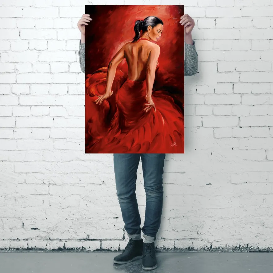 Red Dancer Poster R. Magrini Flamenco