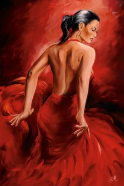 Red Dancer Poster R. Magrini Flamenco