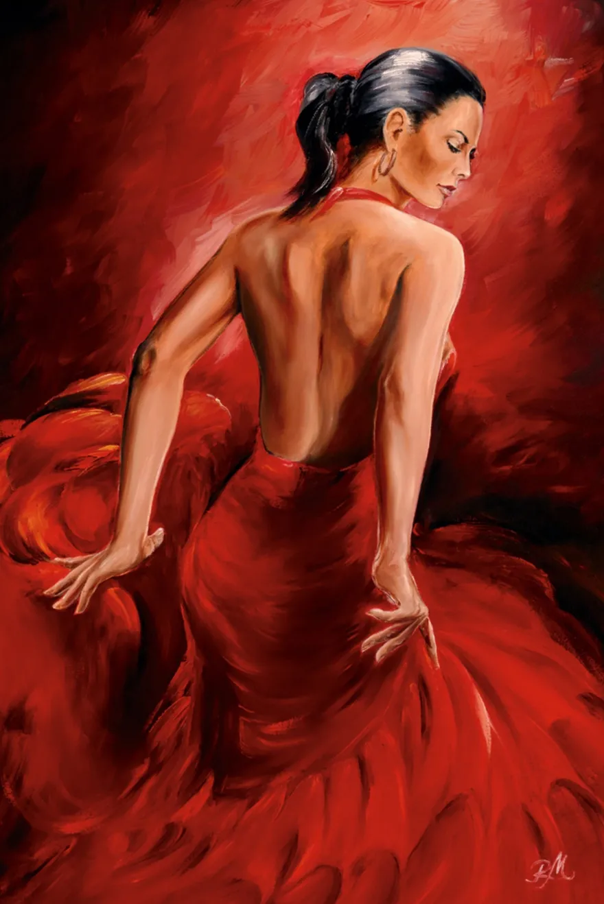 Red Dancer Poster R. Magrini Flamenco