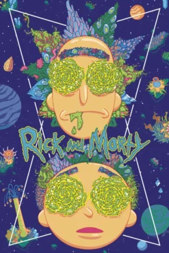Rick and Morty Poster High In The Sky