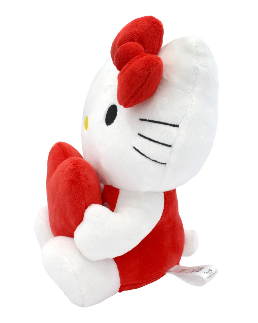 Sanrio - Hello Kitty Classic Eco Edition - Plüschfigur mit Herz, Höhe 24cm
