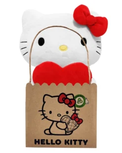 Sanrio - Hello Kitty Classic Eco Edition - Plüschfigur mit Herz, Höhe 24cm