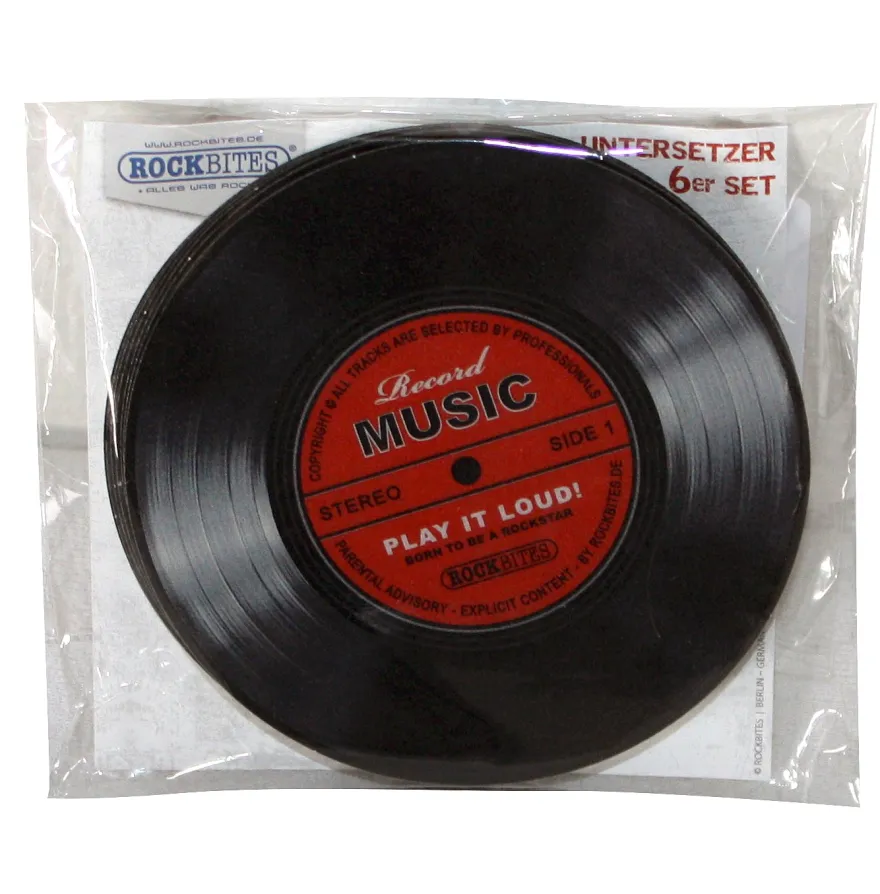 Schallplatten Untersetzer Record Music 6-teilig