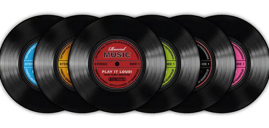 Schallplatten Untersetzer Record Music 6-teilig