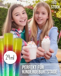 Schnapsglas Shotglas Set aus PP 160 Stück 4-farbig sortiert