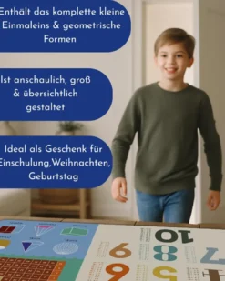Schreibtischunterlage Das kleine 1x1 für Kinder