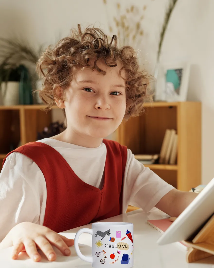 Schulkind Tasse - 180 ml Kindertasse für Einschulung