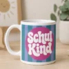 Schulkind Tasse 180 ml - mit 'Schulkind' Aufschrift - mit Streifen Design