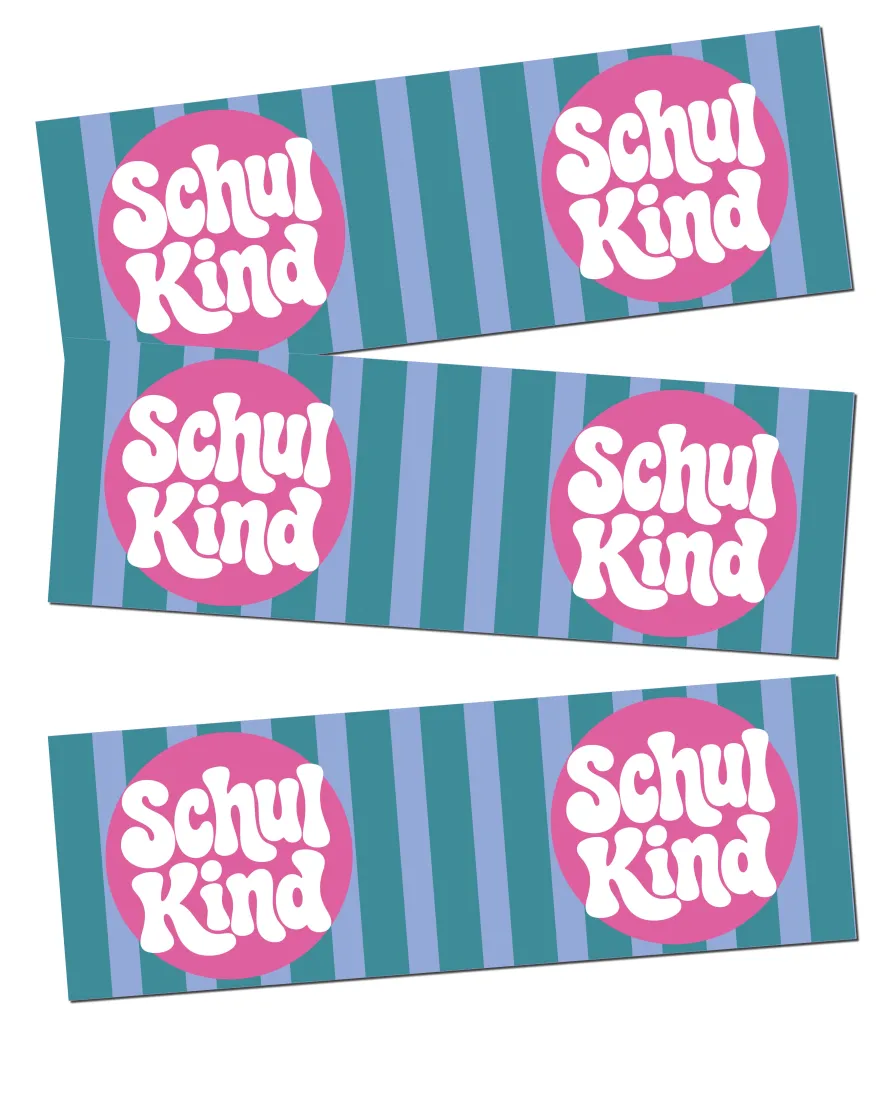 Schulkind Tasse 180 ml - mit 'Schulkind' Aufschrift - mit Streifen Design