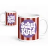 Schulkind Tasse 180 ml - mit 'Schulkind' Aufschrift - peppiges gestreiftes Design