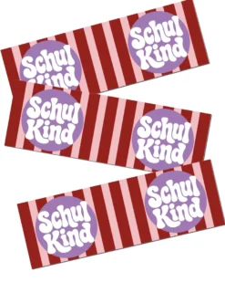 Schulkind Tasse 180 ml - mit 'Schulkind' Aufschrift - peppiges gestreiftes Design
