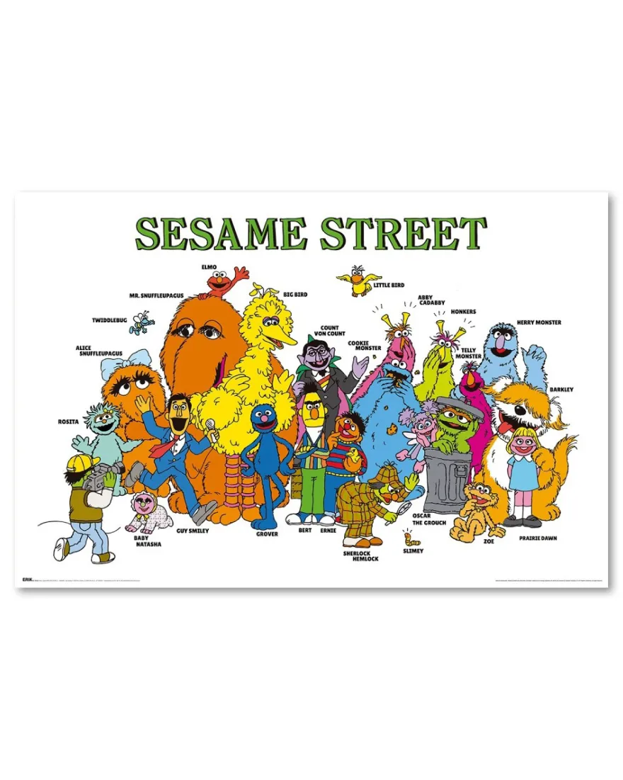 Sesamstrasse Poster Charaktere Krümelmonster, Oscar, Elmo..