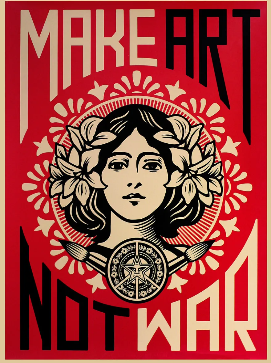 Shepard Fairey Kunstdruck Make Art Not War!