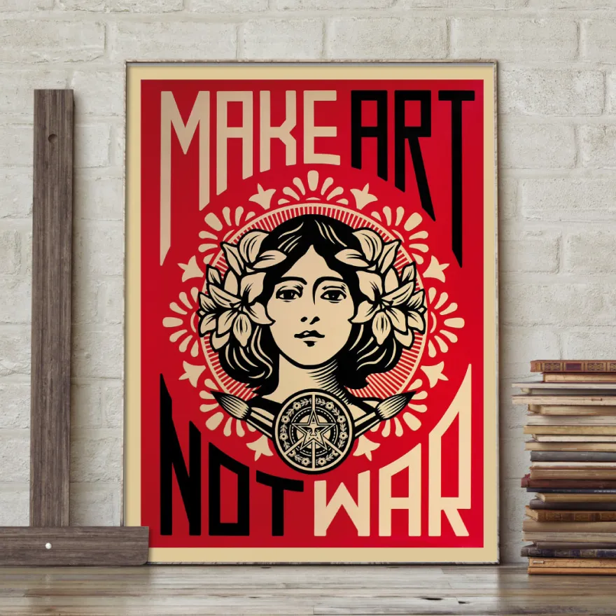 Shepard Fairey Kunstdruck Make Art Not War!