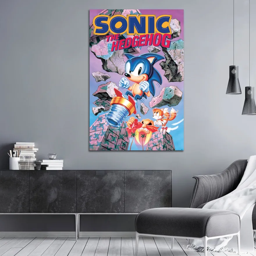 Sonic the Hedgehog Poster Break Through Rocks