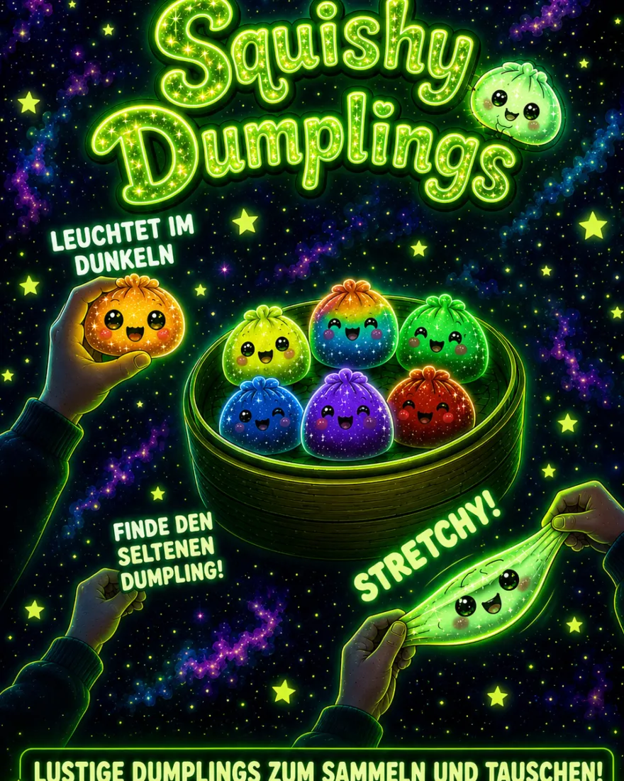 Squishy Dumpling Glow in the Dark, in Geschenkdose