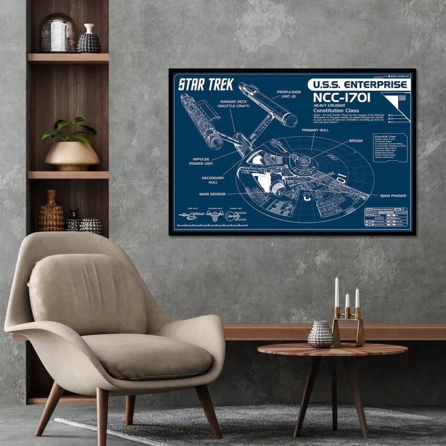 Star Trek Poster NCC-1701 Blueprint