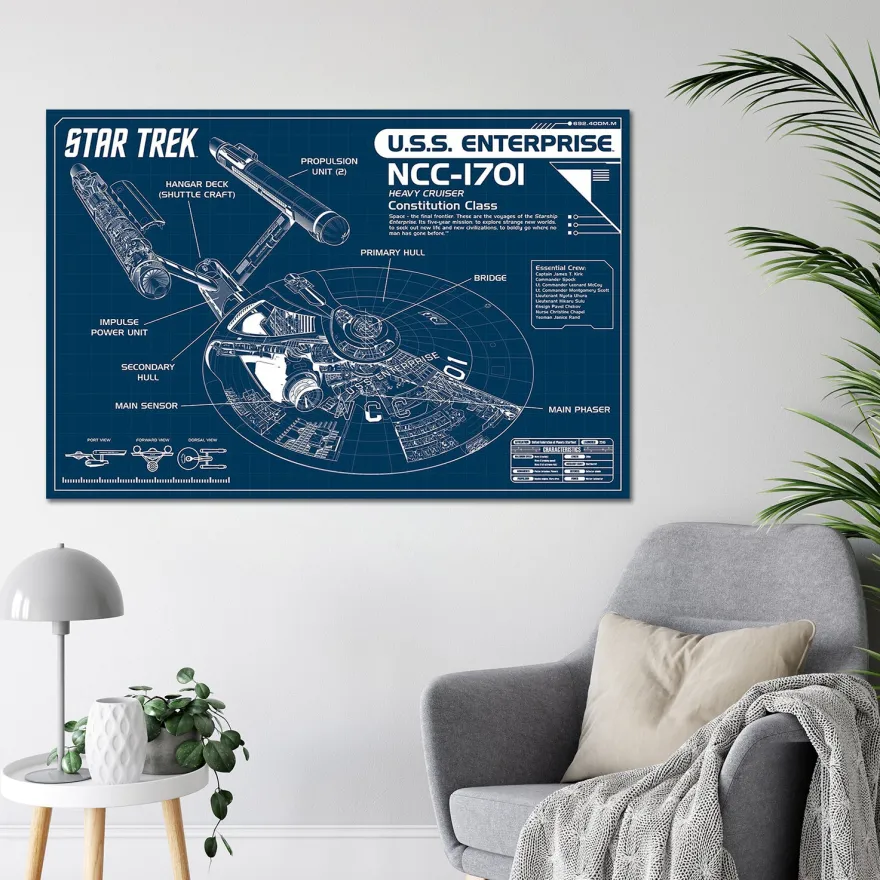 Star Trek Poster NCC-1701 Blueprint