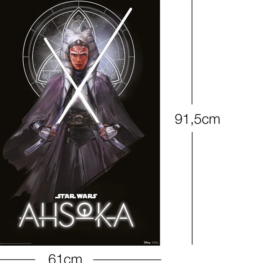 Star Wars Ahsoka Poster Ahsoka Tano mit Lichtschwerter