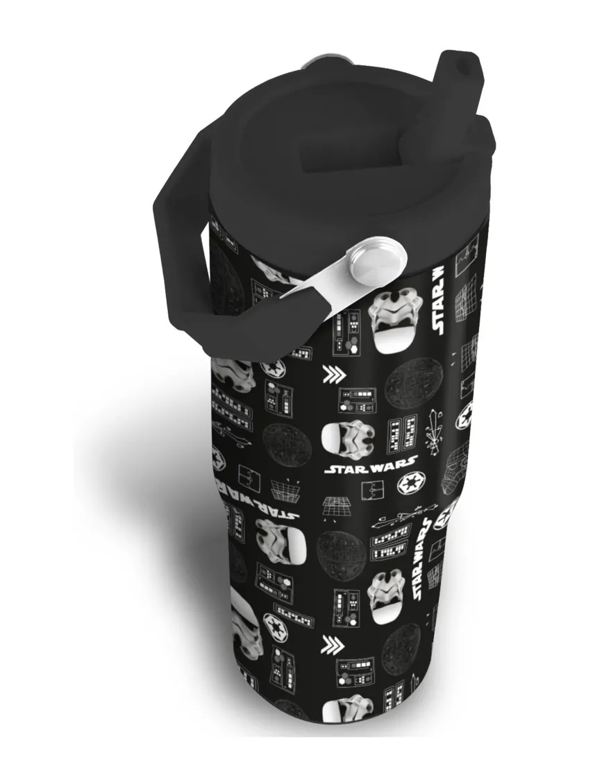 Star Wars 30 oz Tumbler mit Griff & Flip-Strohhalm 0,85l