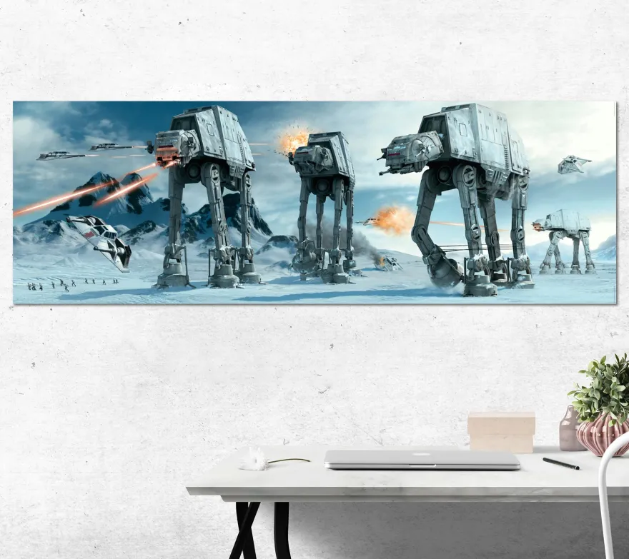 Star Wars Poster AT-AT Fight Langbahnposter