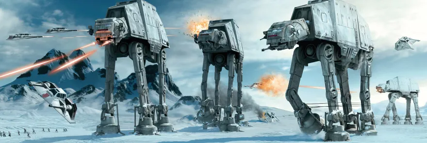 Star Wars Poster AT-AT Fight Langbahnposter