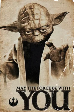 Star Wars Poster Yoda May the Force be with You