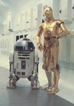 Star Wars Postkarte R2D2 & C3PO in Hallway on Spaceship