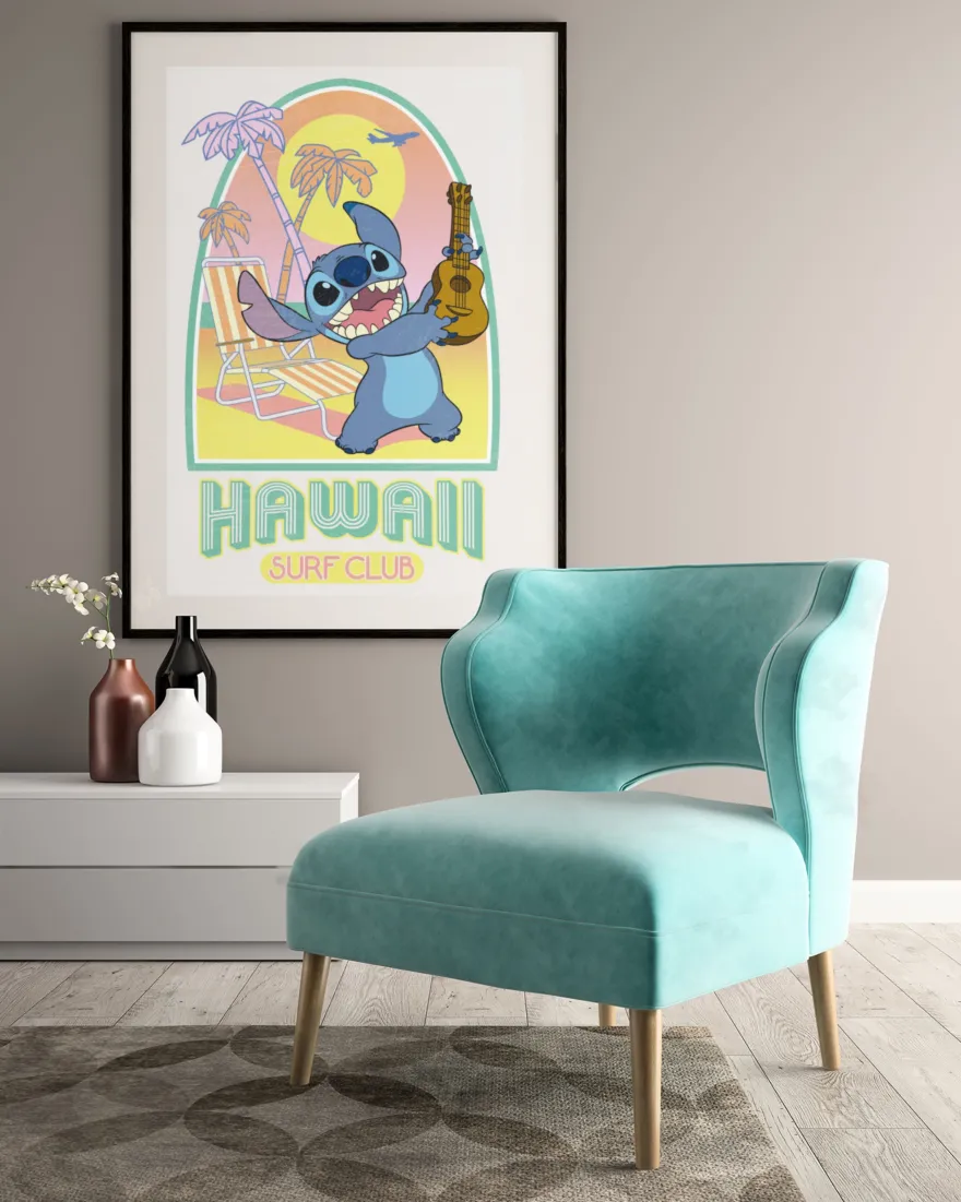 Stitch Poster Disney Hawaii Surf Club