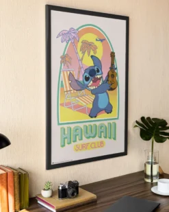 Stitch Poster Disney Hawaii Surf Club