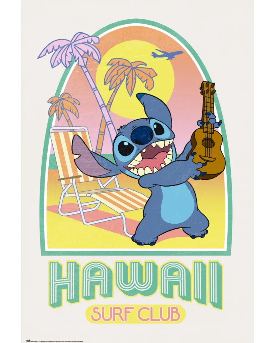 Stitch Poster Disney Hawaii Surf Club