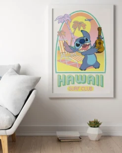 Stitch Poster Disney Hawaii Surf Club