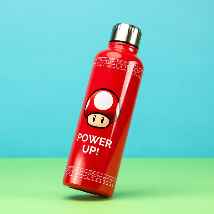 Super Mario Metall Trinkflasche Power Up!
