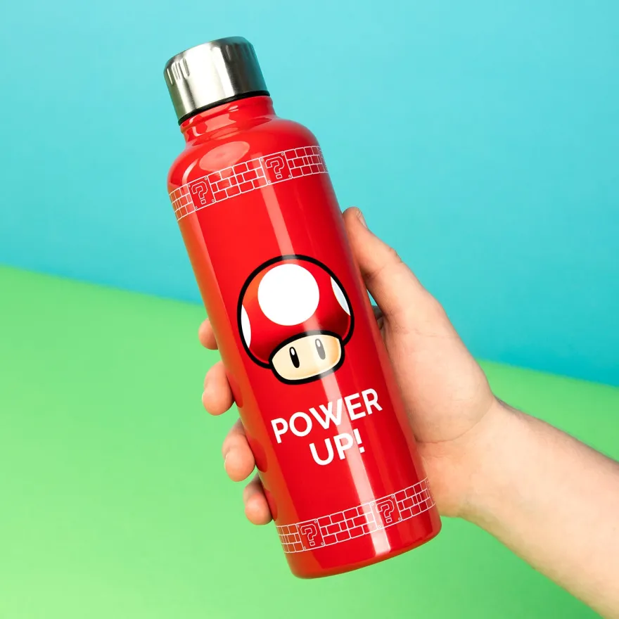 Super Mario Metall Trinkflasche Power Up!