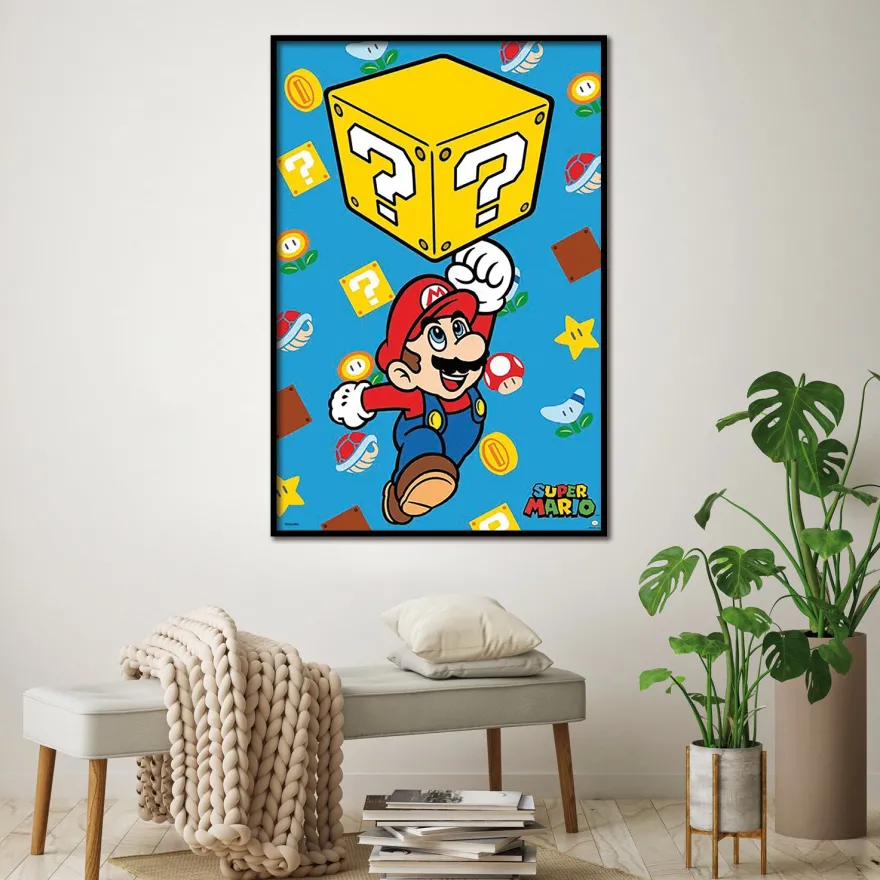 Super Mario Poster Block Jump