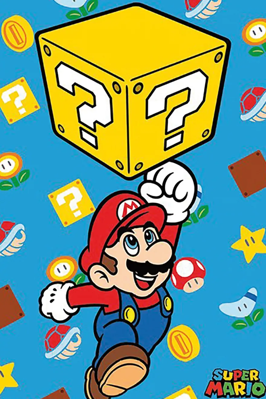 Super Mario Poster Block Jump