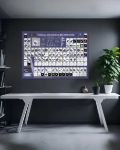 Tableau périodique des éléments Poster franz. Din A1