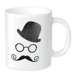 Tassen Moustache Gentleman mit Hornbrille & Nickelbrille
