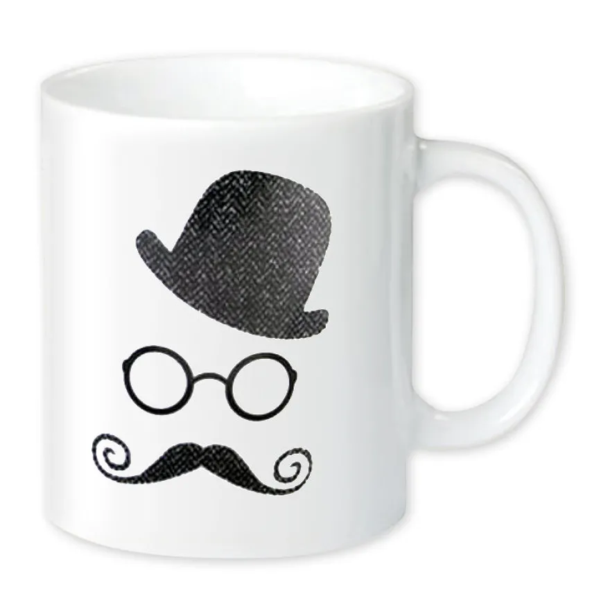 Tassen Moustache Gentleman mit Hornbrille & Nickelbrille