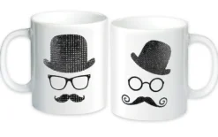 Tassen Moustache Gentleman mit Hornbrille & Nickelbrille