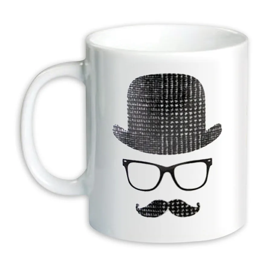 Tassen Moustache Gentleman mit Hornbrille & Nickelbrille