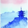 Temple Forest and Dawn Poster
