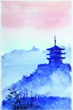 Temple Forest and Dawn Poster