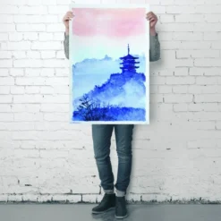 Temple Forest and Dawn Poster