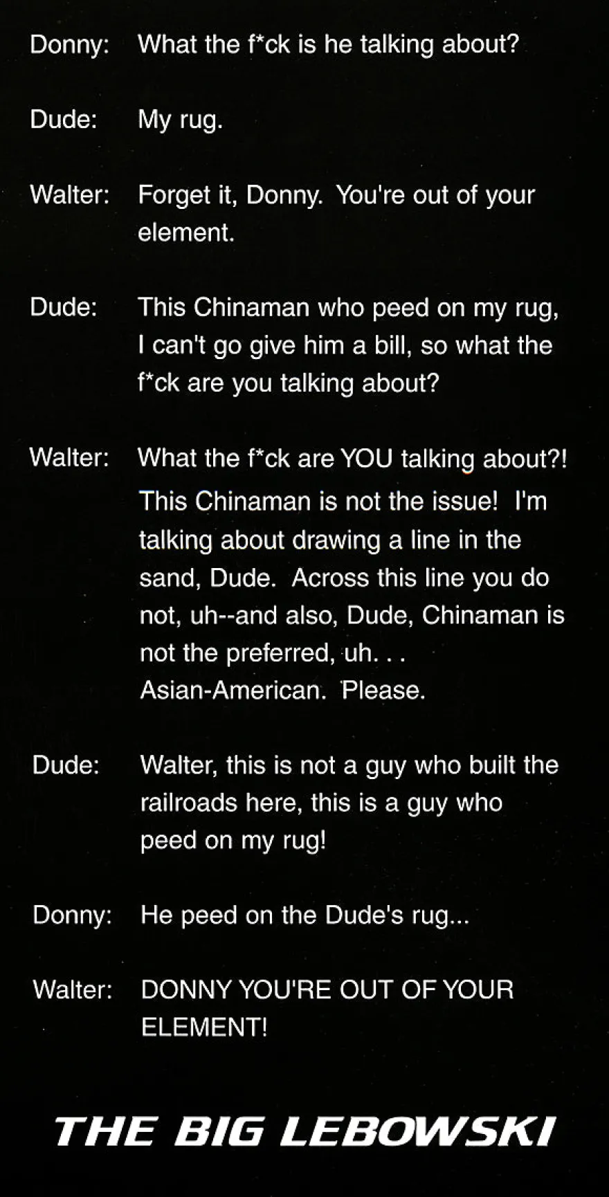 The Big Lebowski Poster Zitate