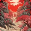 The Red River Kunstdruck Japanische Landschaft