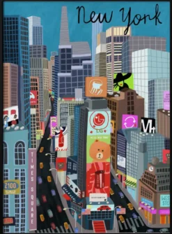 Times Square, New York Illustration by Artist Carla Daly
