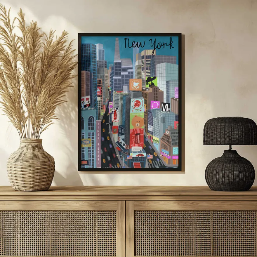 Times Square, New York Illustration by Artist Carla Daly